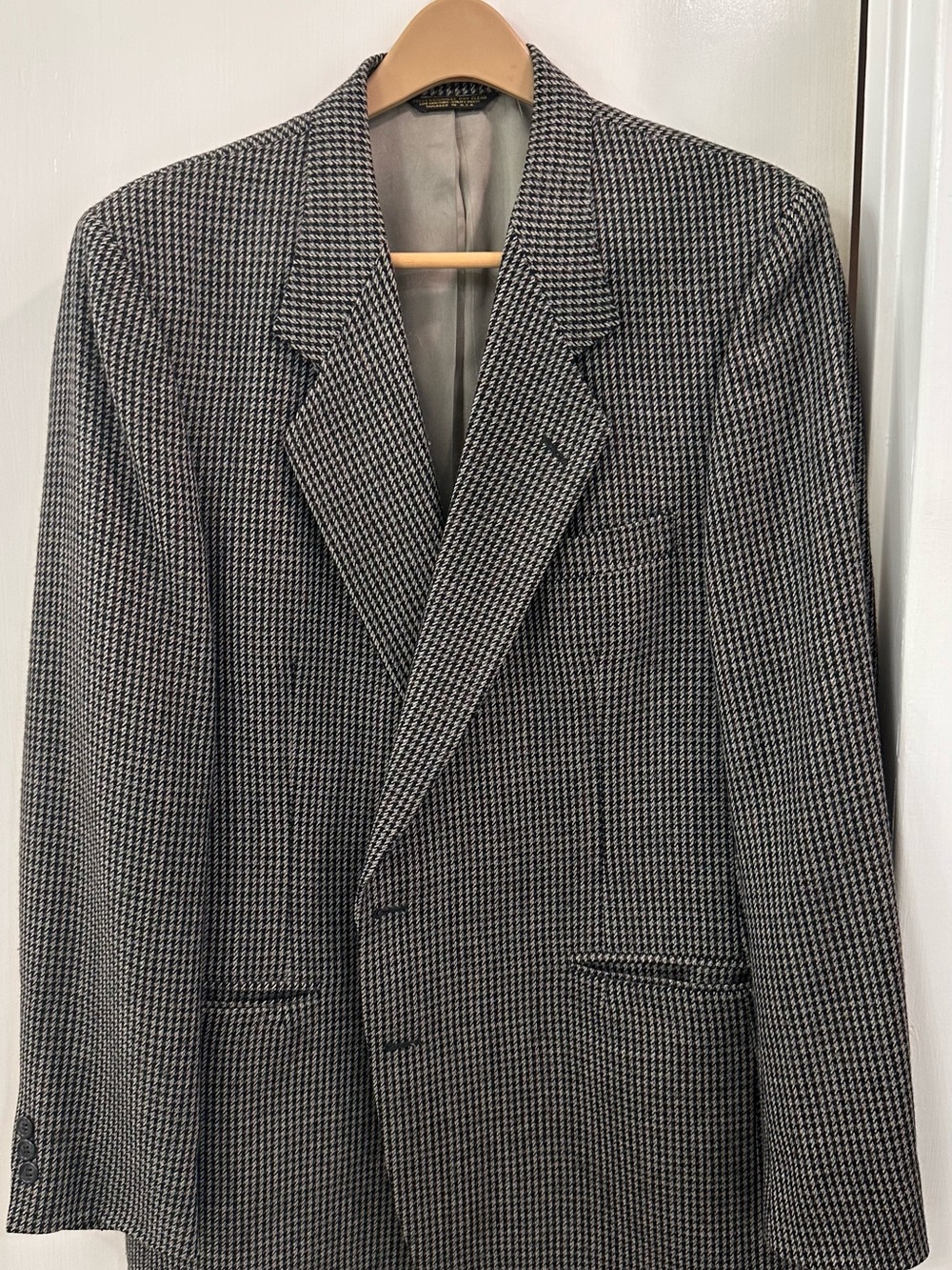 Men's Black & White Houndstooth Sport Coat - Unbranded